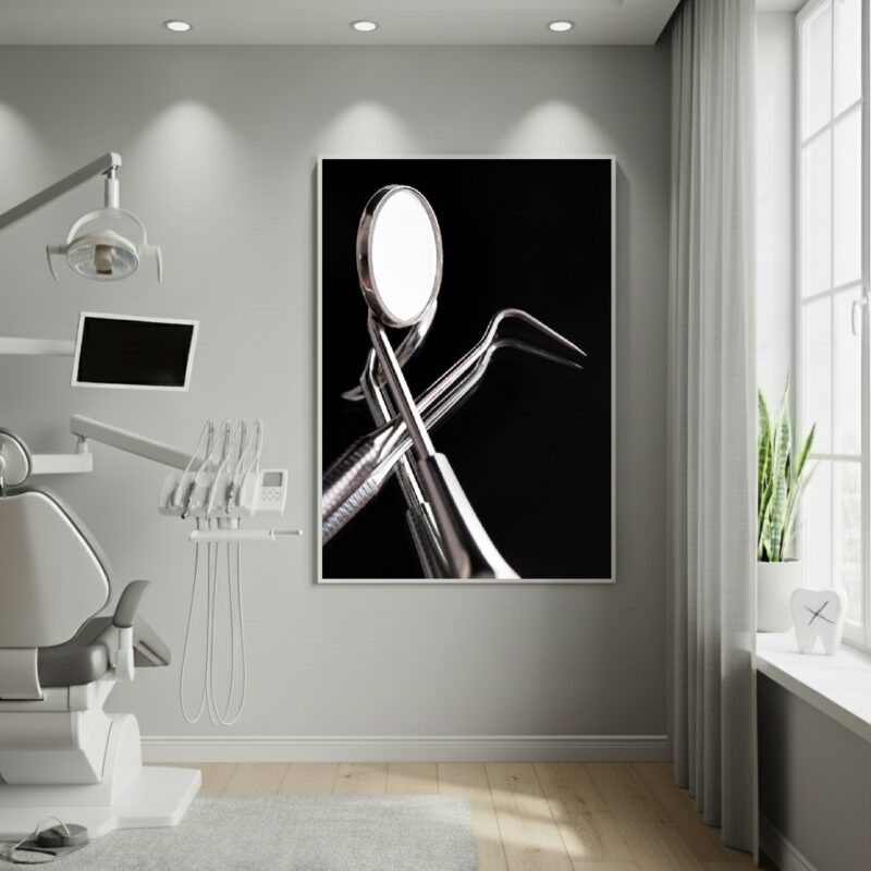 Quadro Decorativo Material De Dentista - 70x50cm