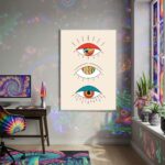 Quadro Decorativo Olhos Psicodélicos - 70x50cm