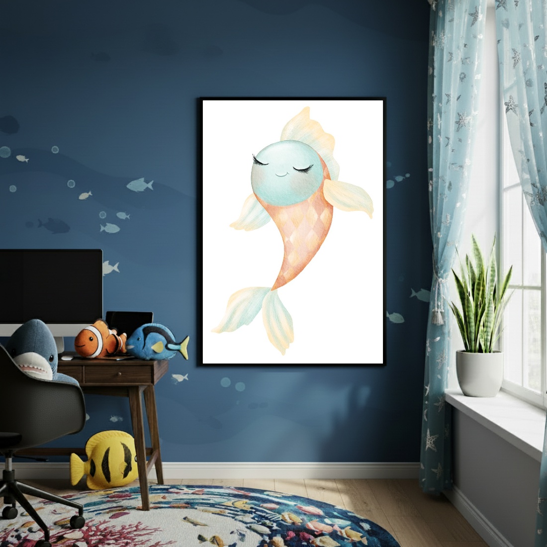 Quadro Decorativo Peixe Delicado - 70x50cm