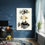 Quadro Decorativo Peixes Diferenciados - 70x50cm