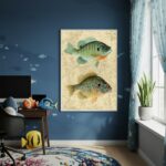 Quadro Decorativo Peixes Exóticos - 70x50cm