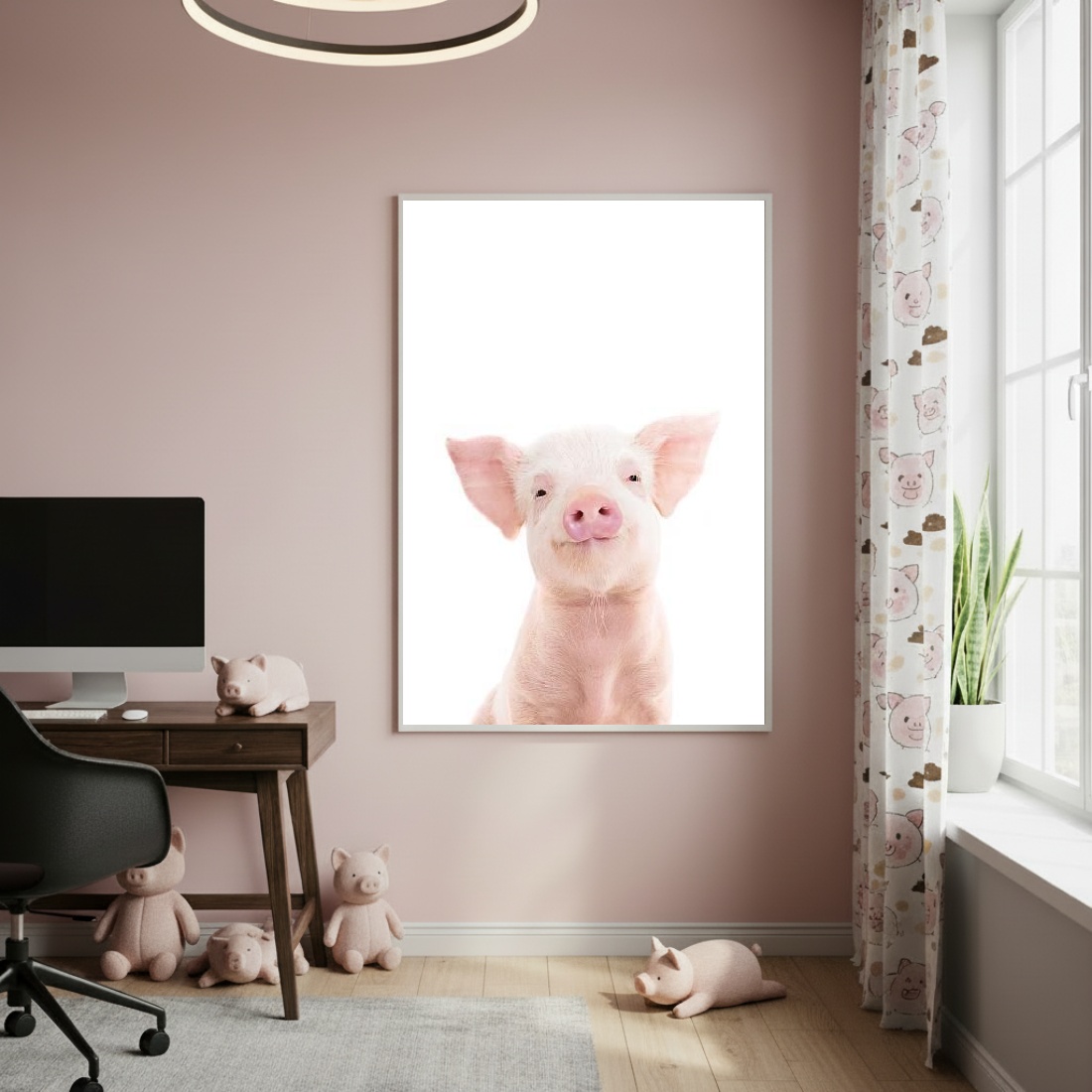 Quadro Decorativo Porco Bebê - 70x50cm