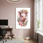 Quadro Decorativo Porco Fofinho - 70x50cm