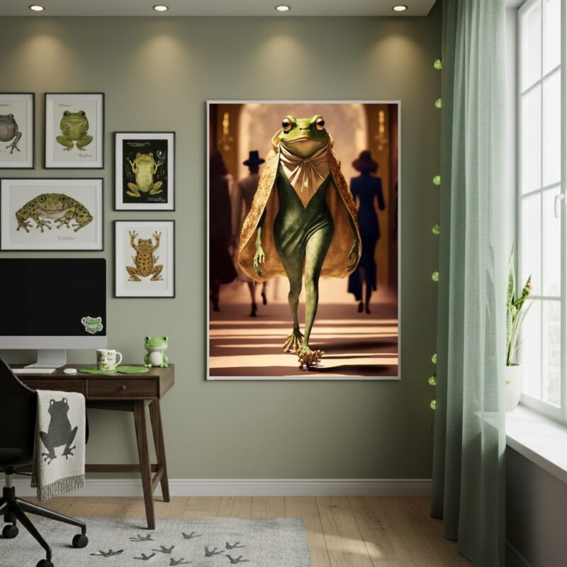Quadro Decorativo Sapo Fashion - 70x50cm