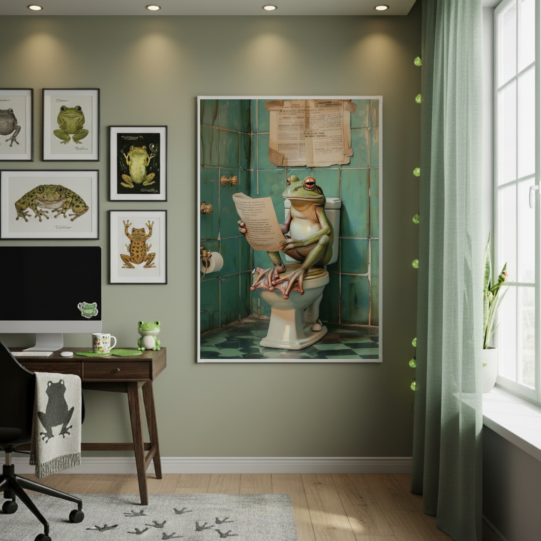 Quadro Decorativo Sapo Ocupado - 70x50cm
