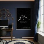Quadro Decorativo Signo De Aquário - 70x50cm