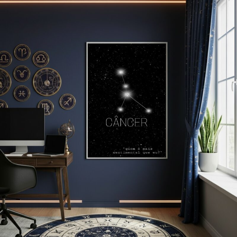 Quadro Decorativo Signo De Câncer - 70x50cm