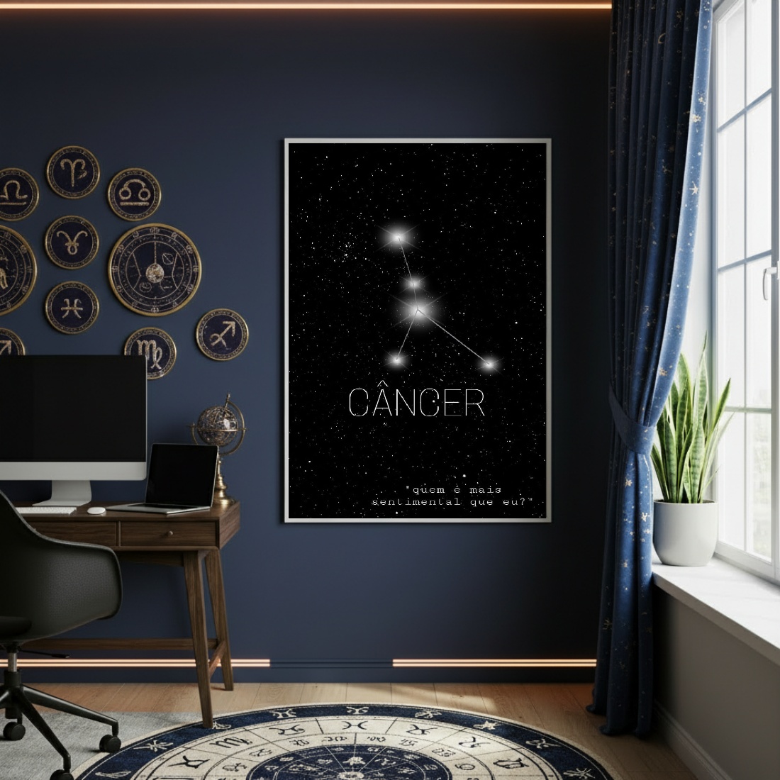 Quadro Decorativo Signo De Câncer - 70x50cm