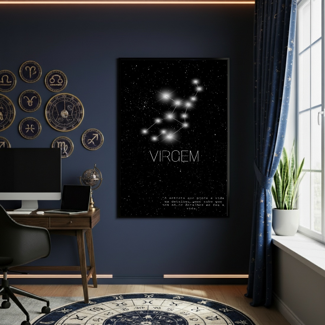 Quadro Decorativo Signo De Virgem - 70x50cm
