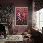 Quadro Decorativo Sol E Lua Amantes - 70x50cm