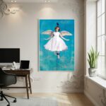 Quadro Decorativo Um Anjo Acorrentado - 70x50cm