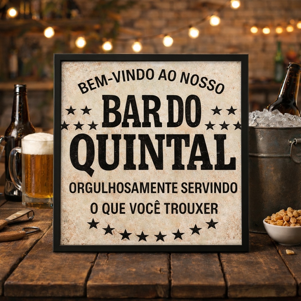 Quadro Bar Do Quintal - 33x33 Cm
