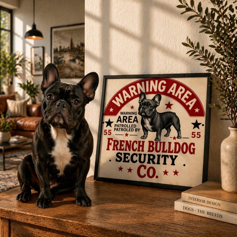 Quadro Bulldog Francês Area - 33x33 Cm
