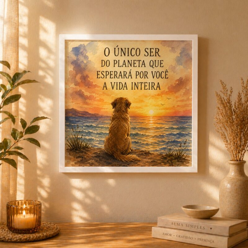 Quadro Cão Amigo Fiel - 33x33 Cm