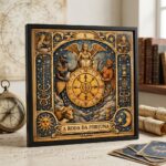 Quadro Carta Tarot - A Roda da Fortuna - 33x33 Cm
