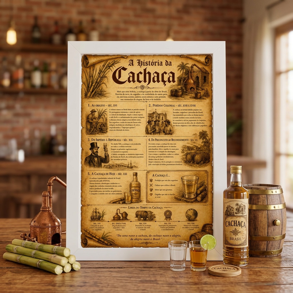 Quadro Decorativo A História da Cachaça
