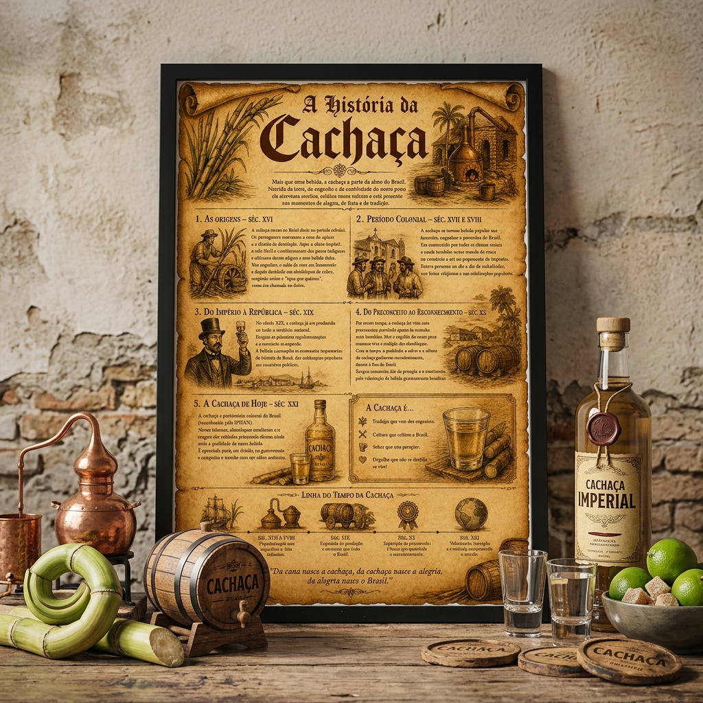 Quadro Decorativo A História da Cachaça