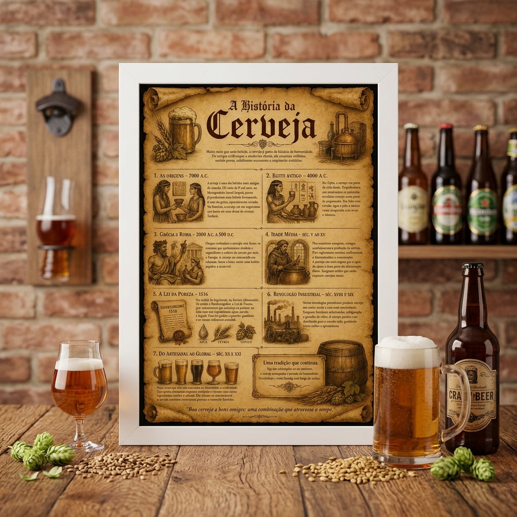 Quadro Decorativo A História da Cerveja