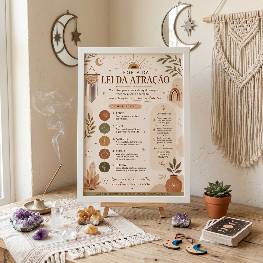 Quadro Decorativo A Teoria da Lei da Atração