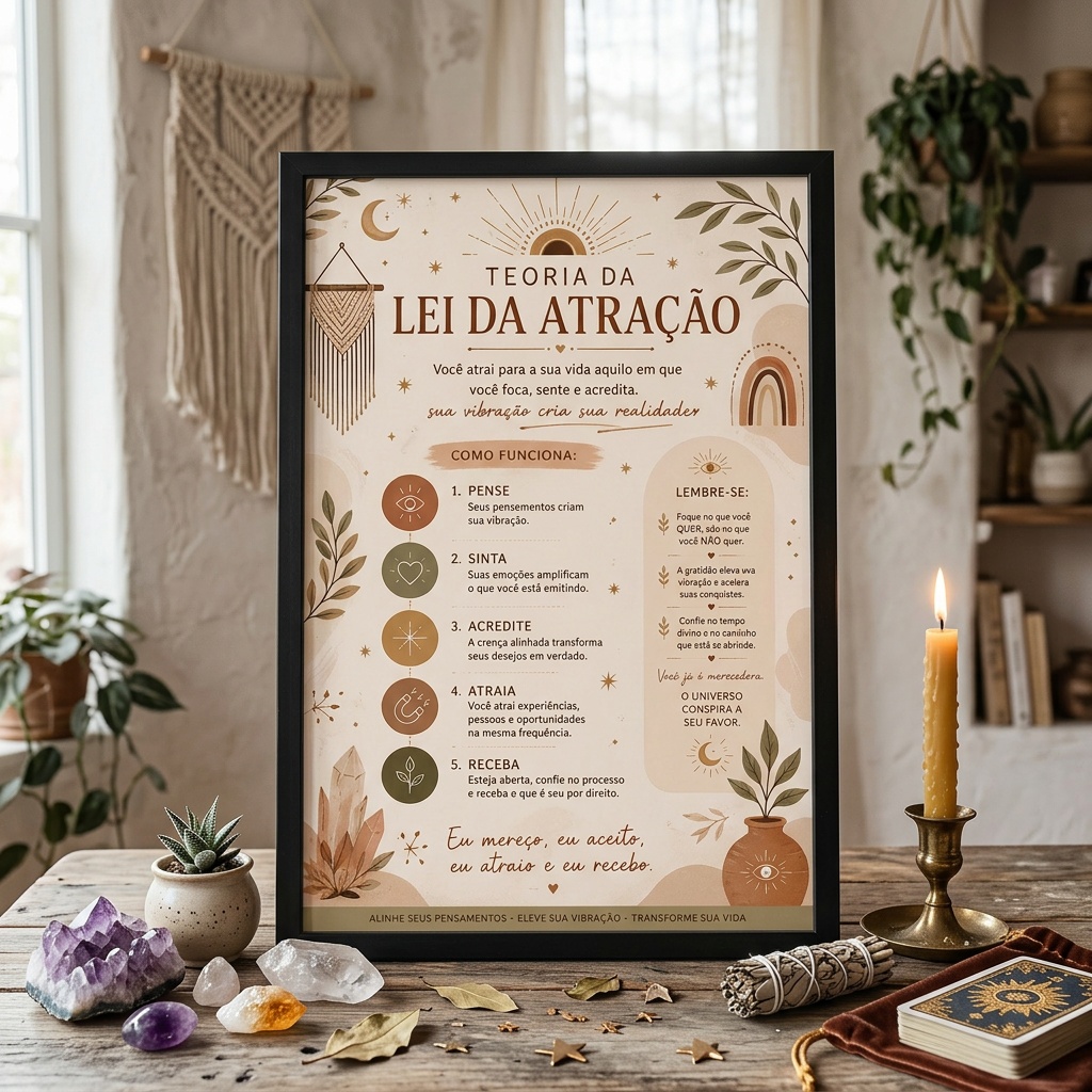 Quadro Decorativo A Teoria da Lei da Atração