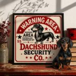 Quadro Decorativo Dachshund Area - 33x33 Cm
