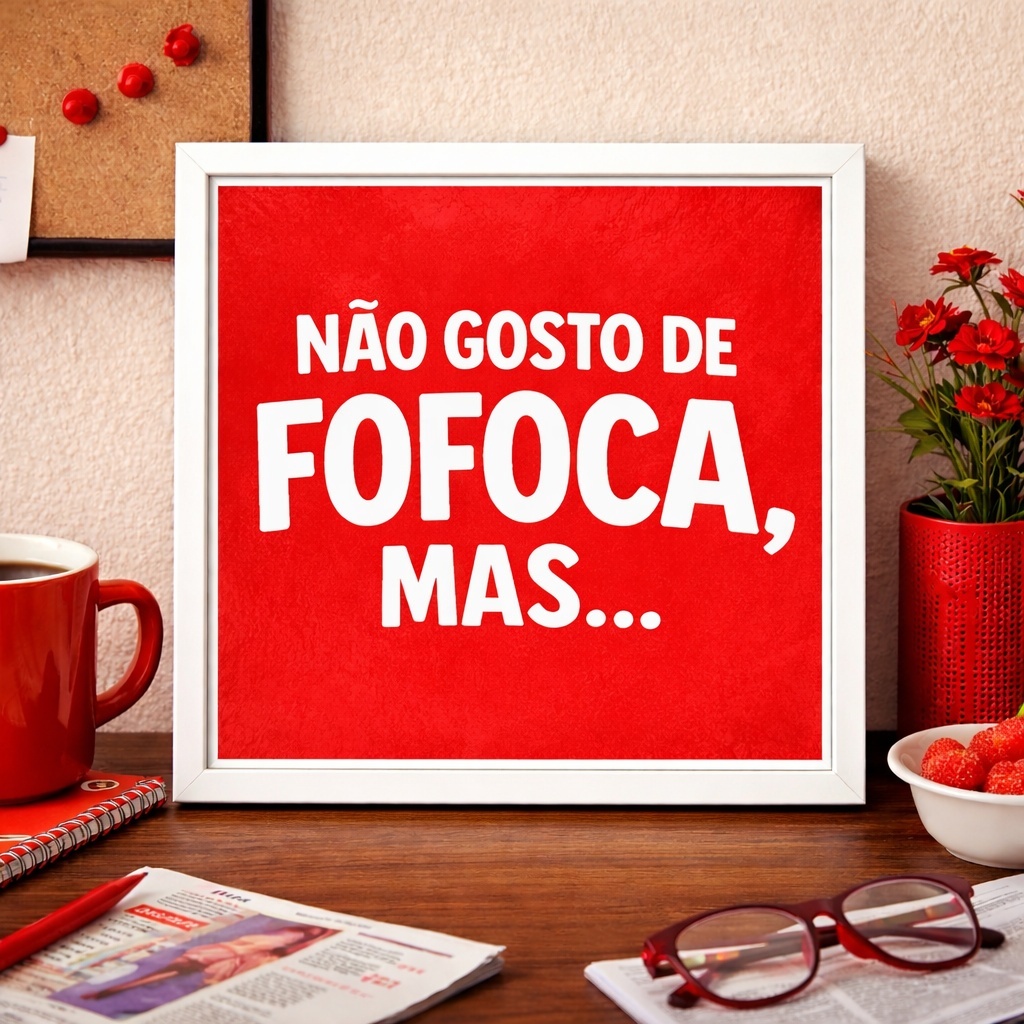 Quadro Decorativo Fofoca - 33x33 Cm