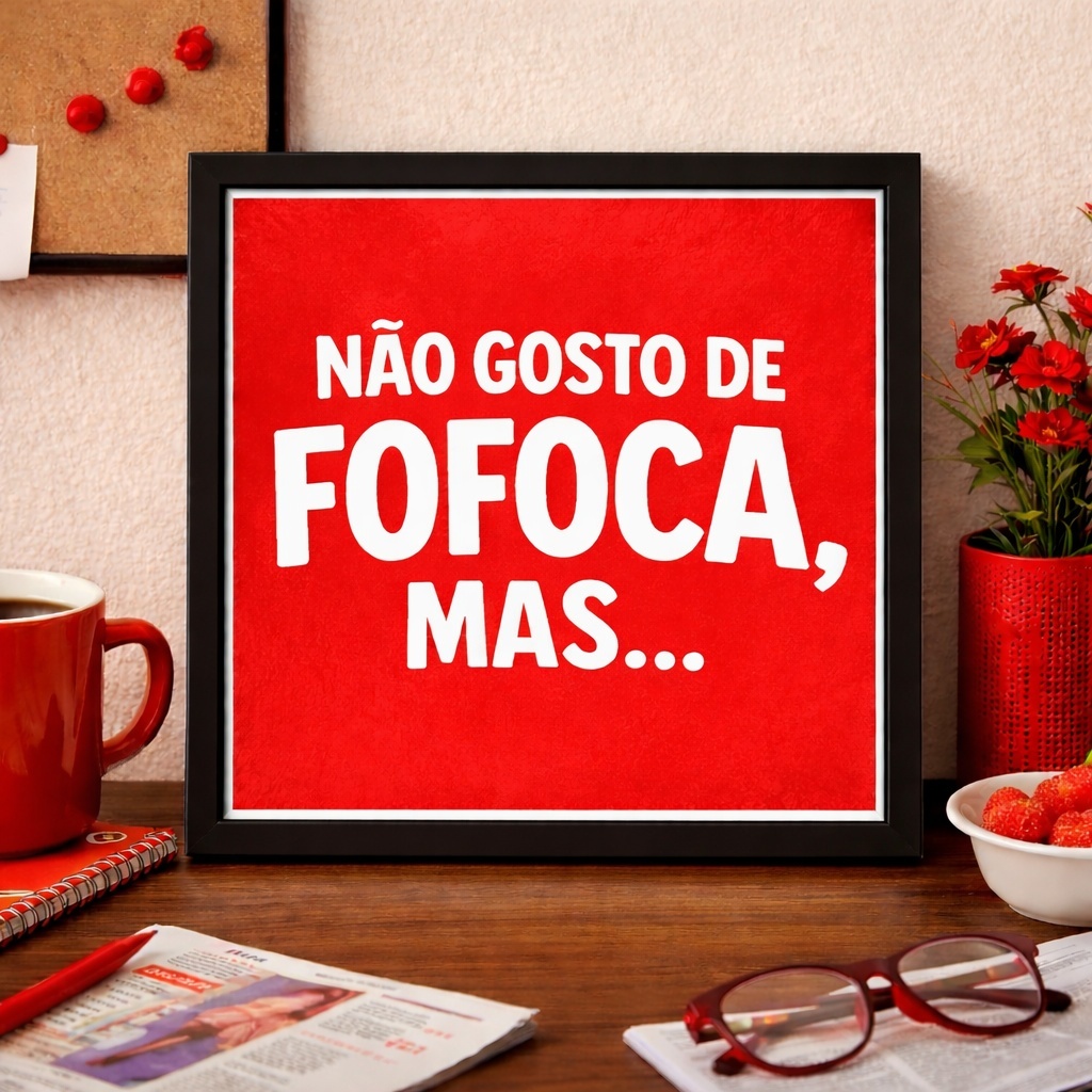 Quadro Decorativo Fofoca - 33x33 Cm