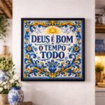Quadro Deus é Bom o Tempo Todo - 33x33 Cm