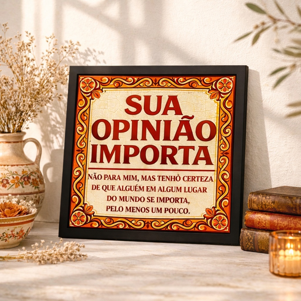 Quadro Divertido Sua Opinião - 33x33 Cm