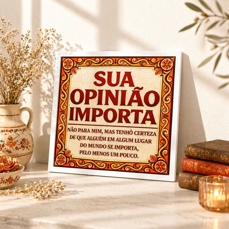 Quadro Divertido Sua Opinião - 33x33 Cm