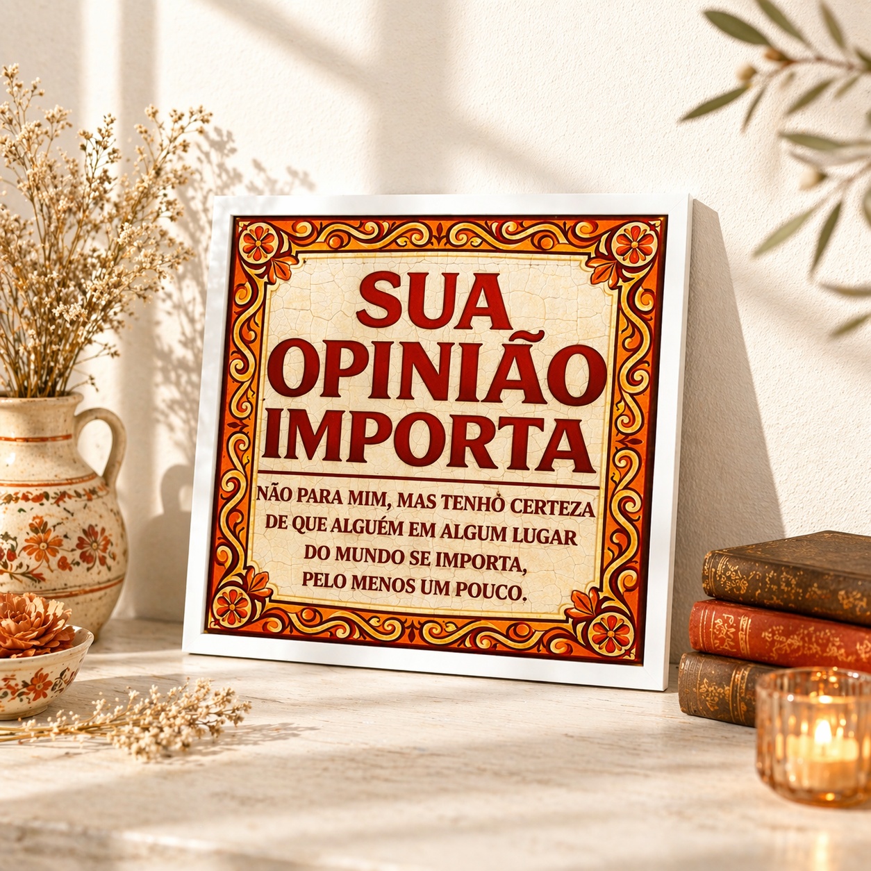 Quadro Divertido Sua Opinião - 33x33 Cm