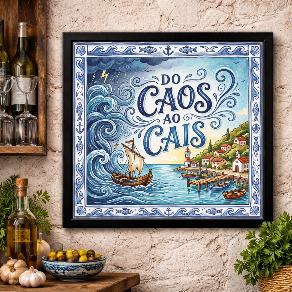 Quadro Do Caos ao Cais - 33x33 Cm