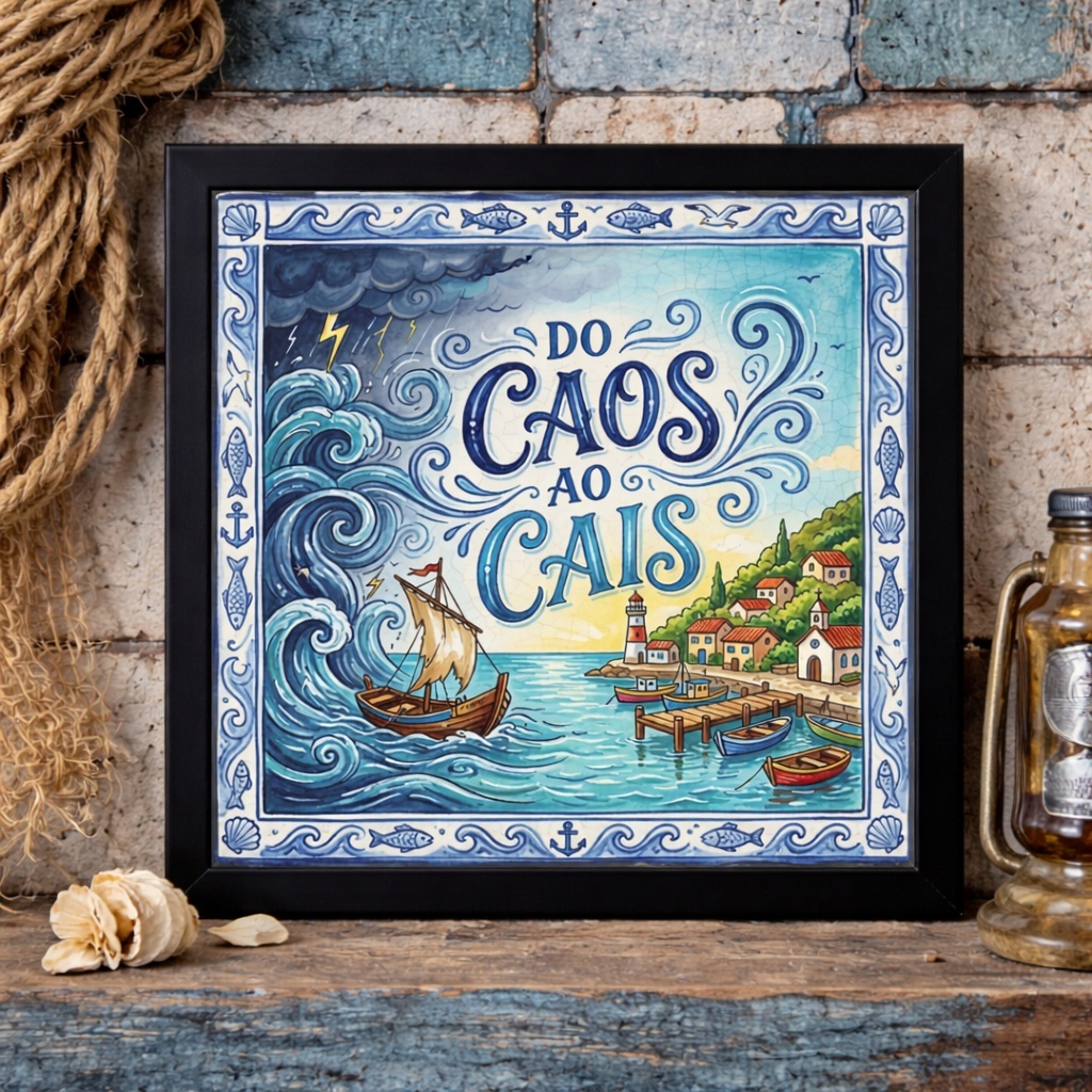 Quadro Do Caos ao Cais - 33x33 Cm