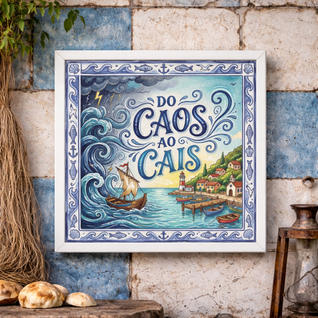 Quadro Do Caos ao Cais - 33x33 Cm