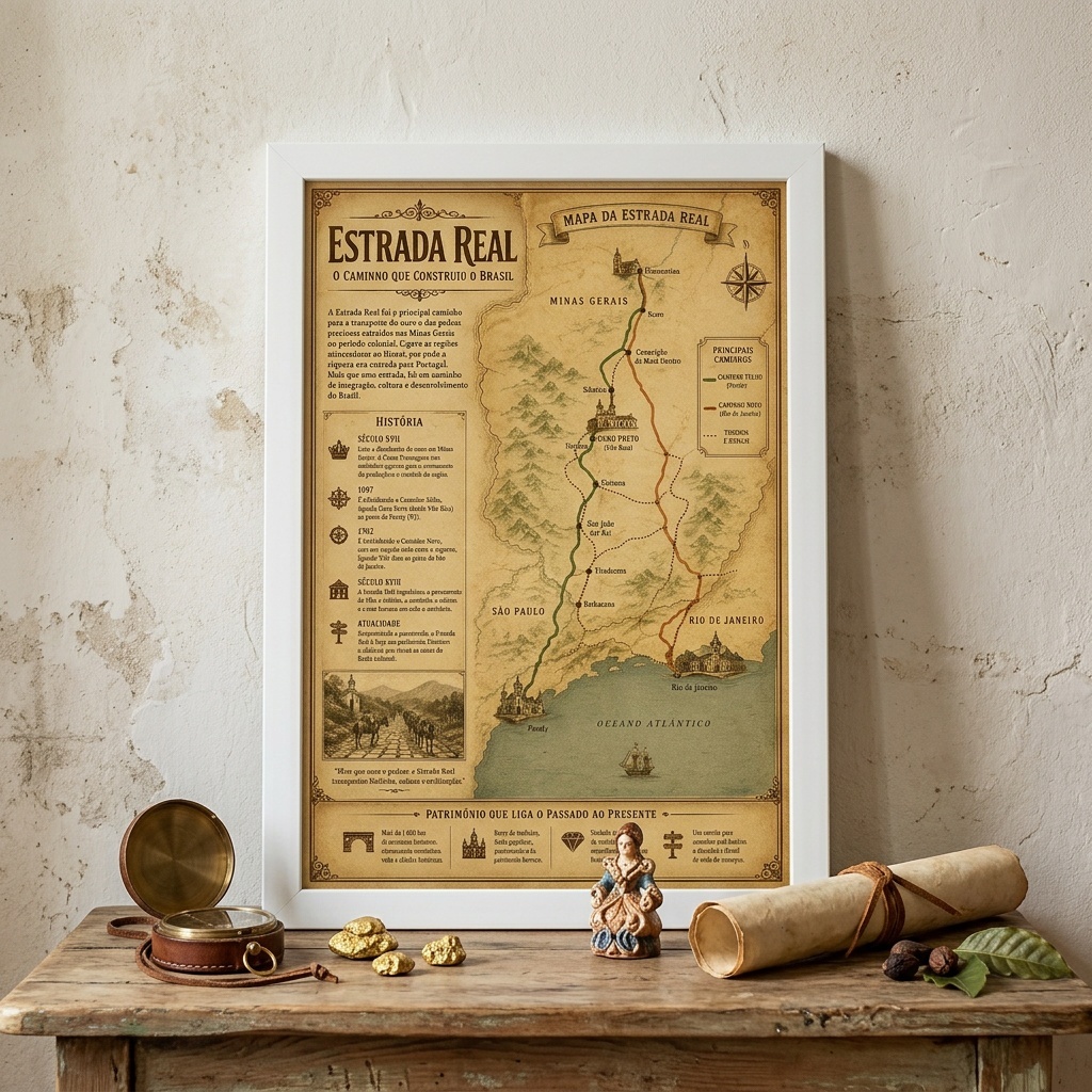 Quadro Estrada Real - Mapa e História