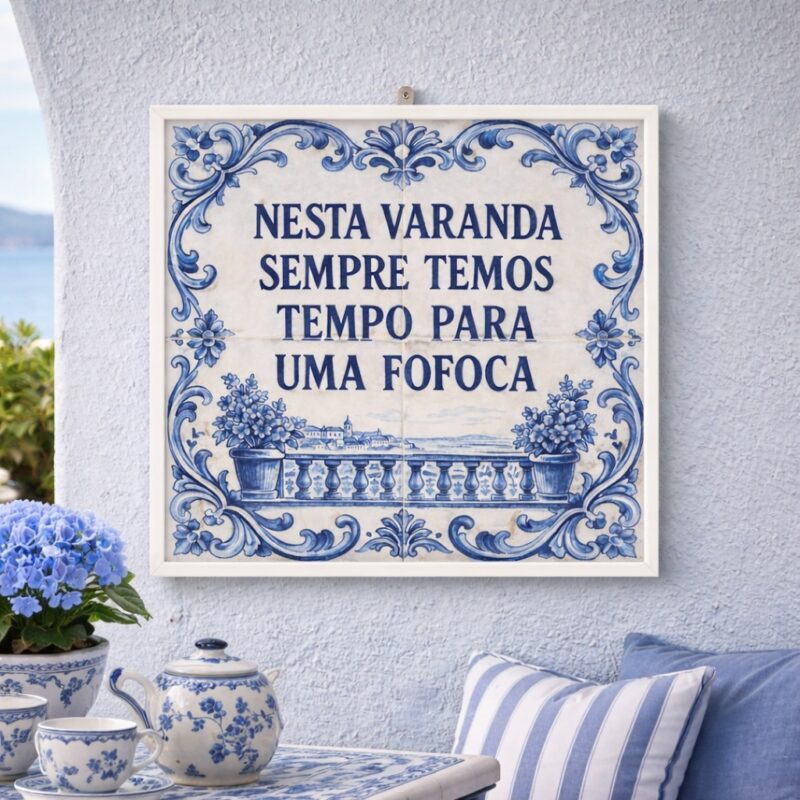 Quadro Fofoca Na Varanda - 33x33 Cm
