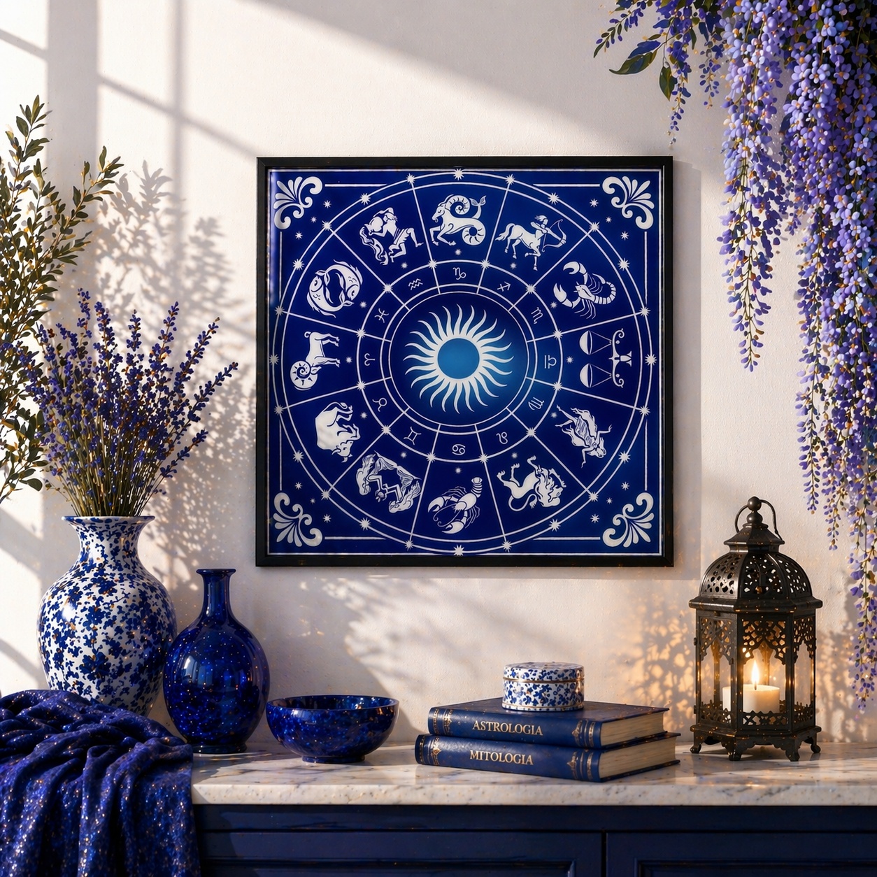 Quadro Mandala Signos Zodíaco - 33x33 Cm