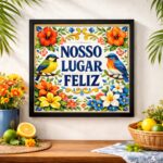 Quadro Nosso Lugar Feliz - 33x33 Cm
