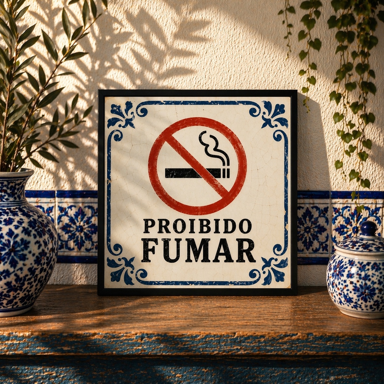 Quadro Proibido Fumar - 33x33 Cm