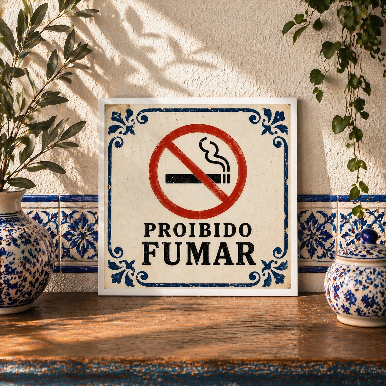Quadro Proibido Fumar - 33x33 Cm