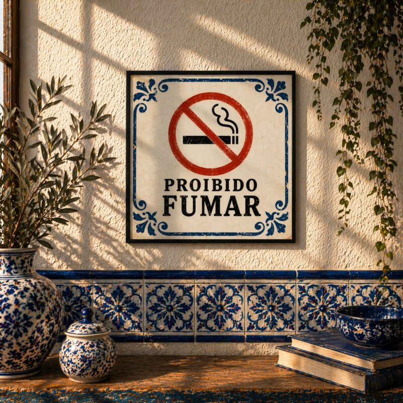 Quadro Proibido Fumar - 33x33 Cm