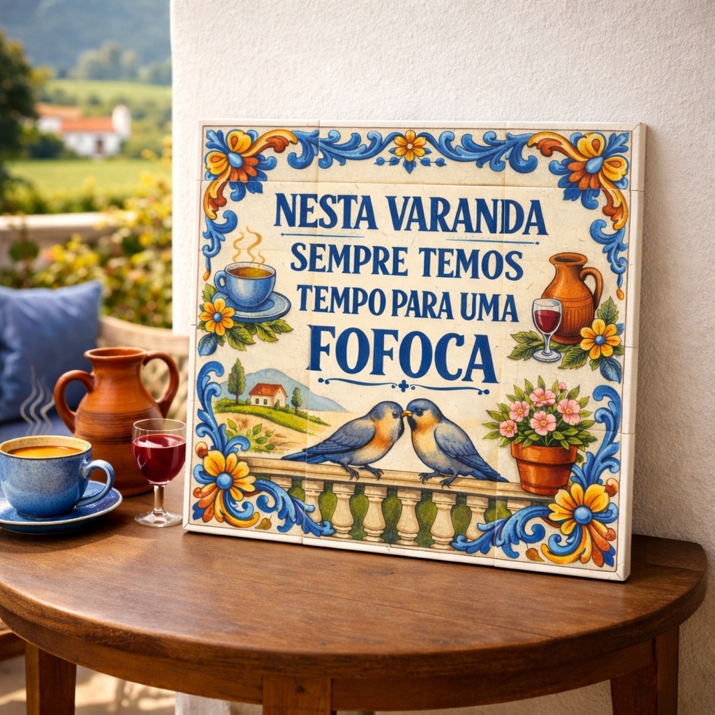 Quadro Varanda Fofoca - 33x33 Cm