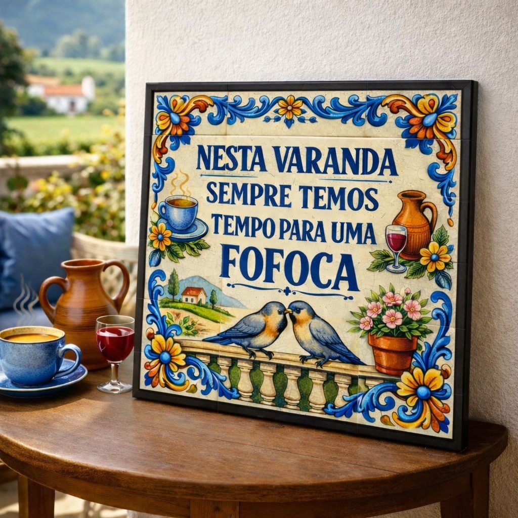 Quadro Varanda Fofoca - 33x33 Cm