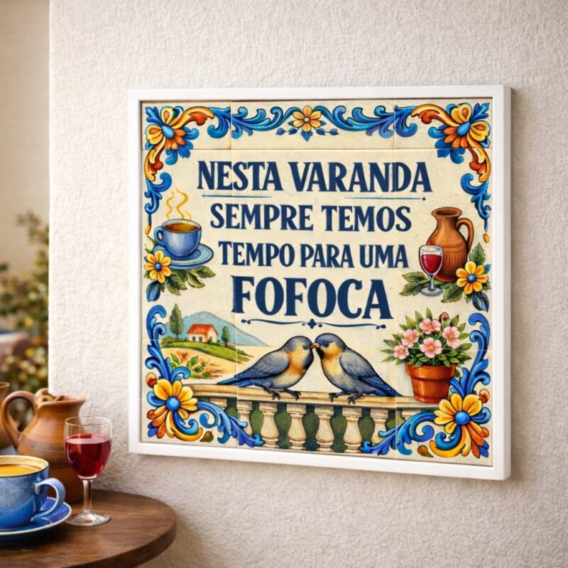 Quadro Varanda Fofoca - 33x33 Cm