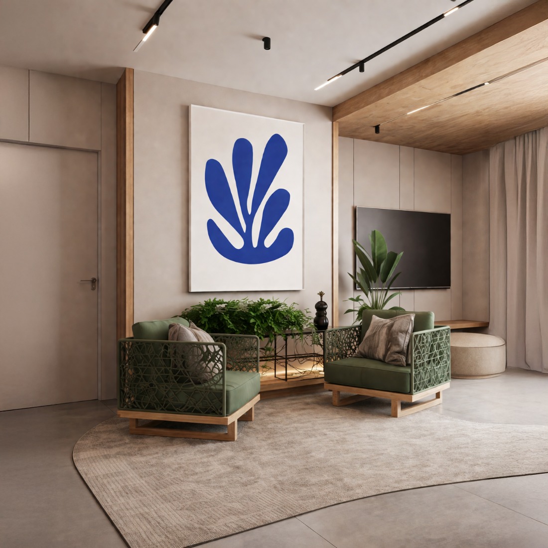 Quadro Canvas Algue Bleue