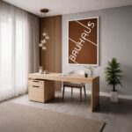 Quadro Canvas Bauhaus Brown Typographic