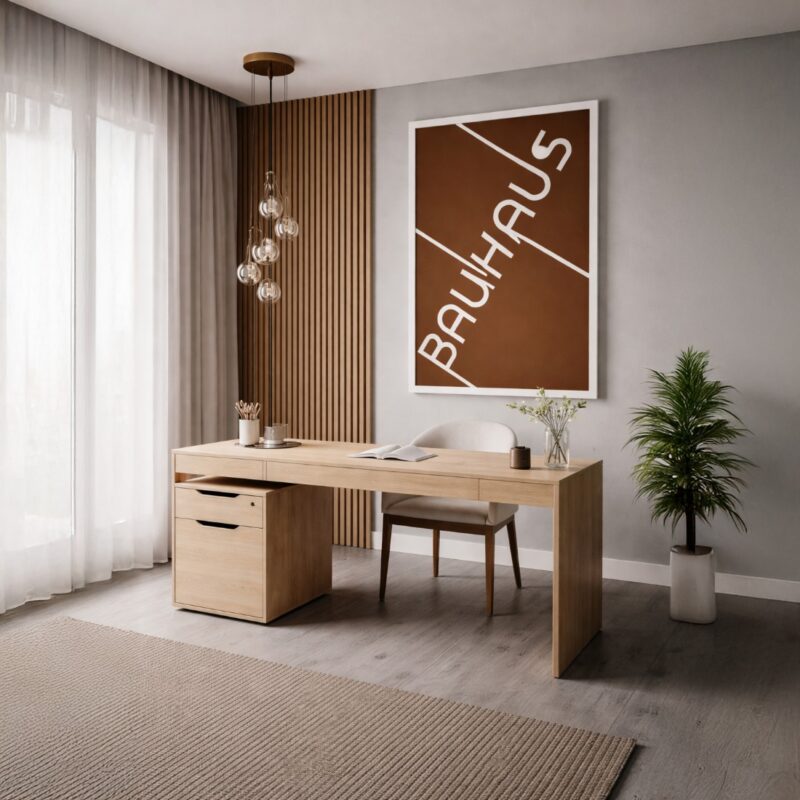 Quadro Canvas Bauhaus Brown Typographic