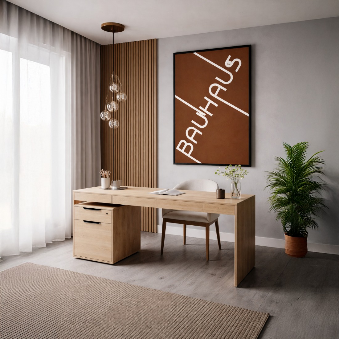 Quadro Canvas Bauhaus Brown Typographic