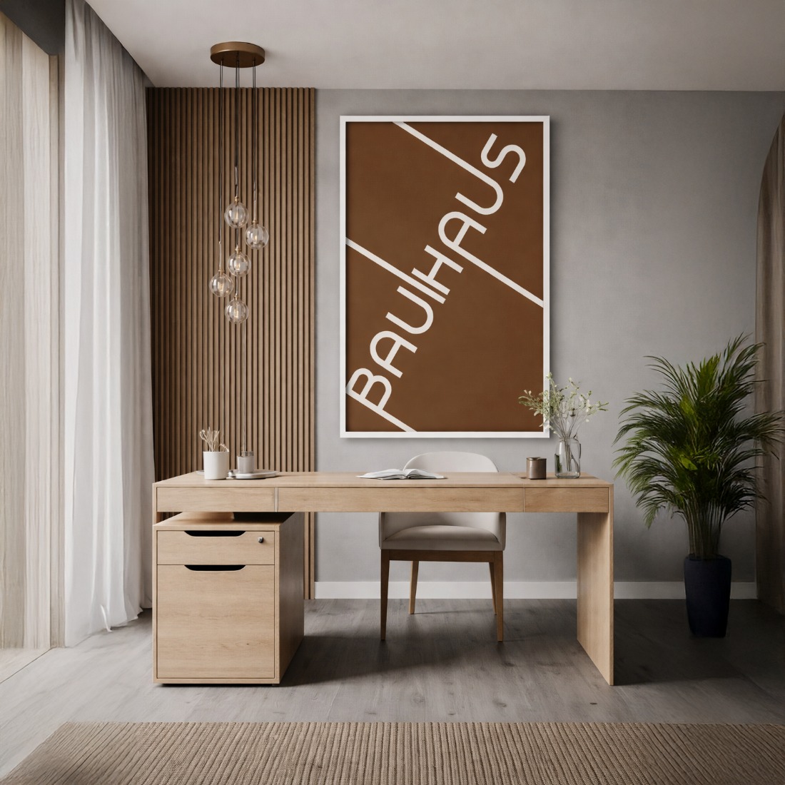Quadro Canvas Bauhaus Brown Typographic