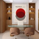 Quadro Canvas Bauhaus Minimalista Vermelho & Preto